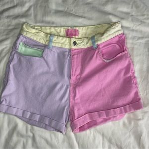 Sugar Thrillz Color Block High Waist shorts - Size L